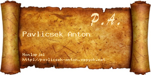 Pavlicsek Anton névjegykártya